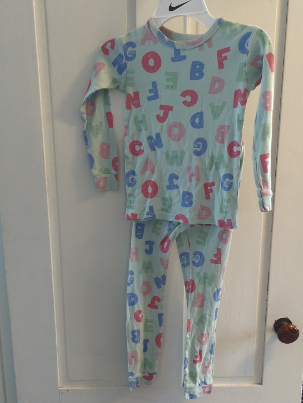 GAP Mint Pajama Set with Pink, Blue & Green Alphabet